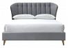 4ft6 Double Grey velour Elma buttoned bed frame 2